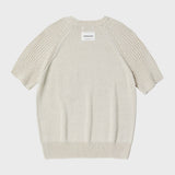 オーガニックコットンハーフスリーブニット/ORGANIC COTTON HALF SLEEVE KNIT (CREAM)