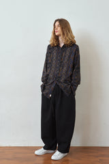 "PRE-ORDER 4/16~" WOOD-CUT DROP-SHOULDER SHIRT (Black) (6546130862198)