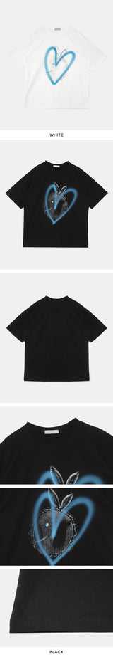 ラビットスプレーオーバーフィットTシャツ