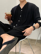 ニューゲントオーシャンアイスプリーツセットアップロングワイドパンツ / New Gent Ocean Ice Pleats Set-up Long Wide Pants (2 colors)