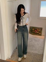 [S-L] サンディデニムワイドパンツ