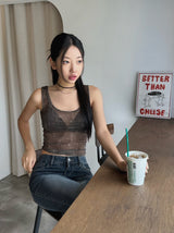 mood sheer sleeveless top