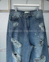 ダメージワイドパンツ / SK Damage Wide Pants (2 colors)