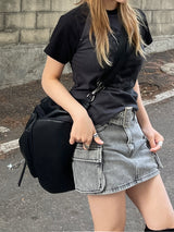 Y2k ツーポケットウォッシングベルトカーゴスカート / Y2k Two-Pocket Washing Belt Cargo Skirt
