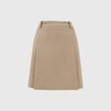 BEIGE NARA PLEATS MINI SKIRT