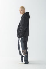 ウィンドブレーカーフーデッドリバーシブルジャケット/BSR2223FWJK036 TWAN WINDBREAKER HOODED REVERSIBLE JACKET CREAM/BLACK