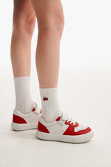 チェリーロゴスタンダードソックス／CHERRY LOGO STANDARD SOCKS [WHITE]