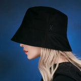 Stud drop over fit bucket hat BLACK
