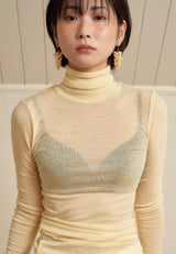 pearl grape earring - yellow