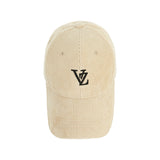 3D Monogram logo corduroy over fit ball cap CREAM