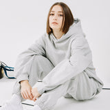 オーバーフィットプリンティングパーカー/OVERFIT PRINTING HOODIE-MELANGE GREY