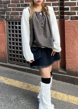 ビッグポケットフリンジビンテージデニムスカート / Big Pocket Fringe Vintage Denim Skirt