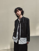 [MADE] Oubly leather racer jacket (2 color)