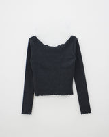 ラフカットリブTシャツ/Rough cut ribbed T-shirt (3color)