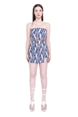 デニムジャカードスリットミニスカート/Denim jacquard slit mini skirts (navy)