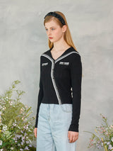 ダイアゴナルボタンニットカーディガン / Diagonal Button Knit Cardigan