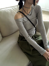 [SET] シグナルレイヤードタンクトップワンショルダーTシャツ