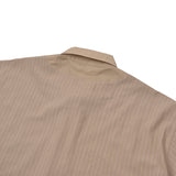 [UNISEX] Logo Applique Linen-Blend Baseball Shirt (Camel)