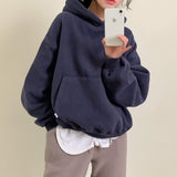 [Bellide made/fleece-lined wool] Berrygood fleece-lined wool embroidery hoodie