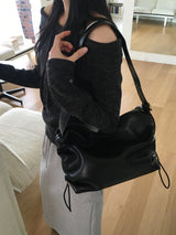 Minte アイレットストラップ レザー ビッグショルダー クロスバッグ