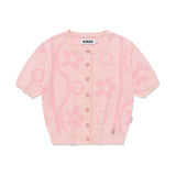 チェリージャカードパターンショートスリーブカーディガン / CHERRY JACQUARD PATTERN SHORT SLEEVE CARDIGAN [PINK]