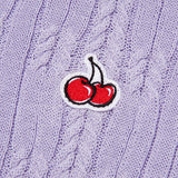 SMALL CHERRY CABLE CROP SHORT SLEEVE KNIT [LAVENDER]