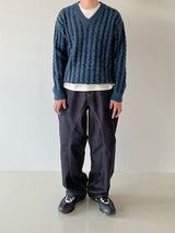 Double twist V neck knit 