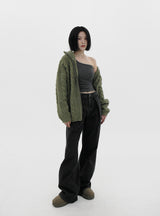 リブワンショルダースリーブレス / Ribbed One Shoulder Sleeveless (4color)
