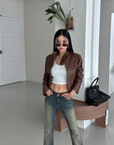 High-Neck Biker Slim Rider Jacket