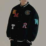 OUT FONT WOOL VARSITY JACKET