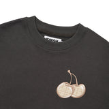 MIDDLE CHERRY CROP SWEATSHIRT [CHARCOAL]