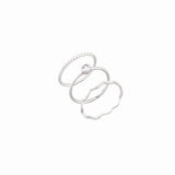 [3SET] WHITE BEZEL RING