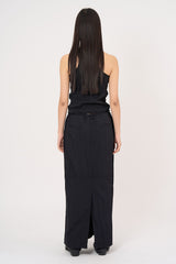 Mode slit string long skirt