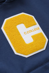 ミックスCワッペンパーカ・ネイビー［ユニセックス］/ Mix C Patch Unisex Vintage Navy Hoodie