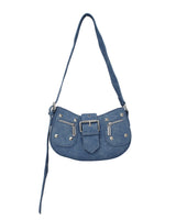 デニムスタッズショルダーバッグ/Denim Studded Shoulder Mini Bag (2color)