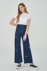 ワイドフィットハートシェイプ刺繍ジーンズ/CLASS:y  SEONYOU, LAPILLUS HAEUN, STAYC J, JOYURI WORN WIDE FIT HEART SHAPE EMBROIDERY JEAN [6887]