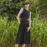 リネンステッチレイヤードドレス/[LINE] Linen Stitch Layered Dress
