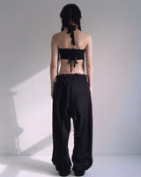 レーススウェットパンツ BLACK