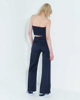 ローエッジボタンチューブトップ / Raw Edge Button Tube Top _ Navy