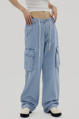 デニムカーゴワイドパンツ/Denim Cargo Wide Pants (2color)