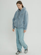 (HZ-21722) FLEECE HOOD ZIP-UP BLUE (6605056934006)
