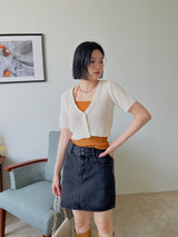 プロデュースショートスリーブカーディガン / Produce short sleeve cardigan (4color)