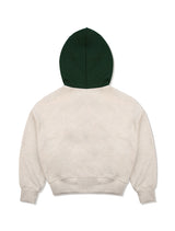Women's Embologo Cropped Hooded Zip-Up Oatmeal(FCC1ZP391W)