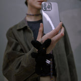 Black Bunny Phone Strap