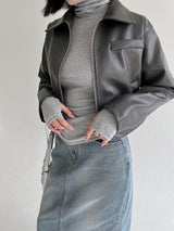 ミンクレザージャケット/Mink Leather Jacket (2color)