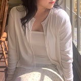 メープルスリムカーディガンノースリーブセット / Maple Slim Cardigan Sleeveless Set (3 colors)