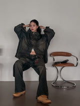 (UNISEX) インアワーウォッシングフードデニムジャケット