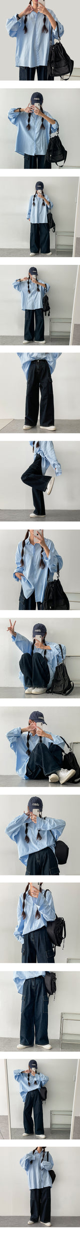 Feo overfit cotton shirt shirt