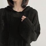 ブックルボックスクロップドニットフーディー / Bookle Box Cropped Knitwear Hoodie
