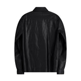 ツーポケットオーバーフィットレザーシャツ / Two Pocket Overfit Leather Shirt